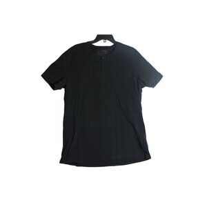 Under Armour Heatgear Black 3 Button Collarless Pocket Polo Shirt Men's XL